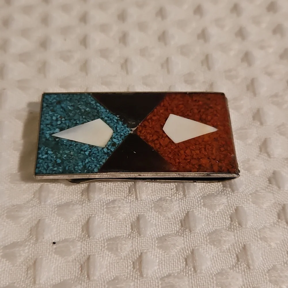 Turqoise, Coral, Onyx Money Clip
